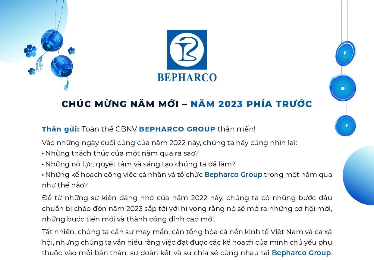 Thư Chúc Tết từ CEO Bepharco Group - Ông Phạm Thứ Triệu