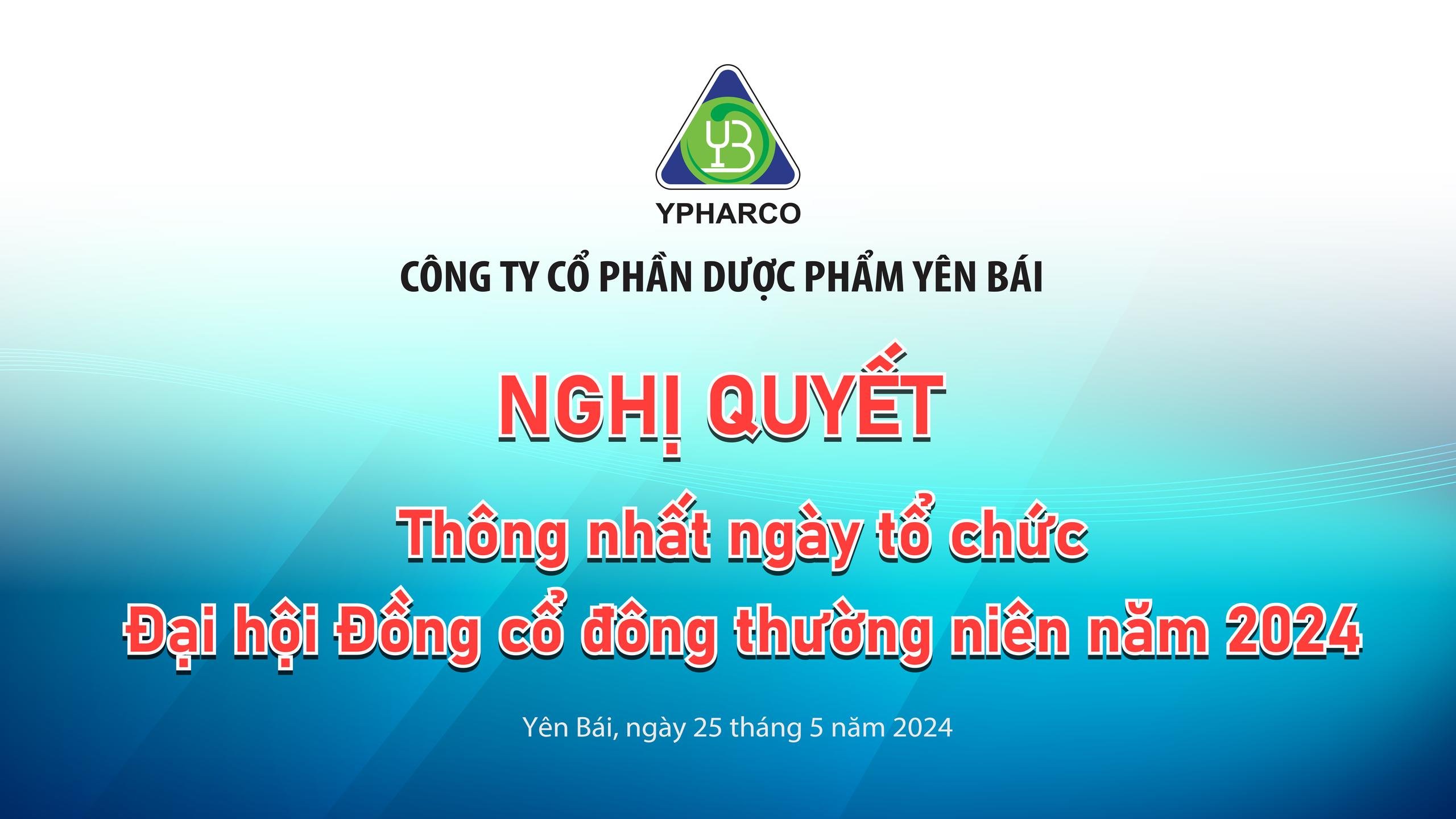 Thông báo thống nhất ngày hội cổ đông thường niên 2024