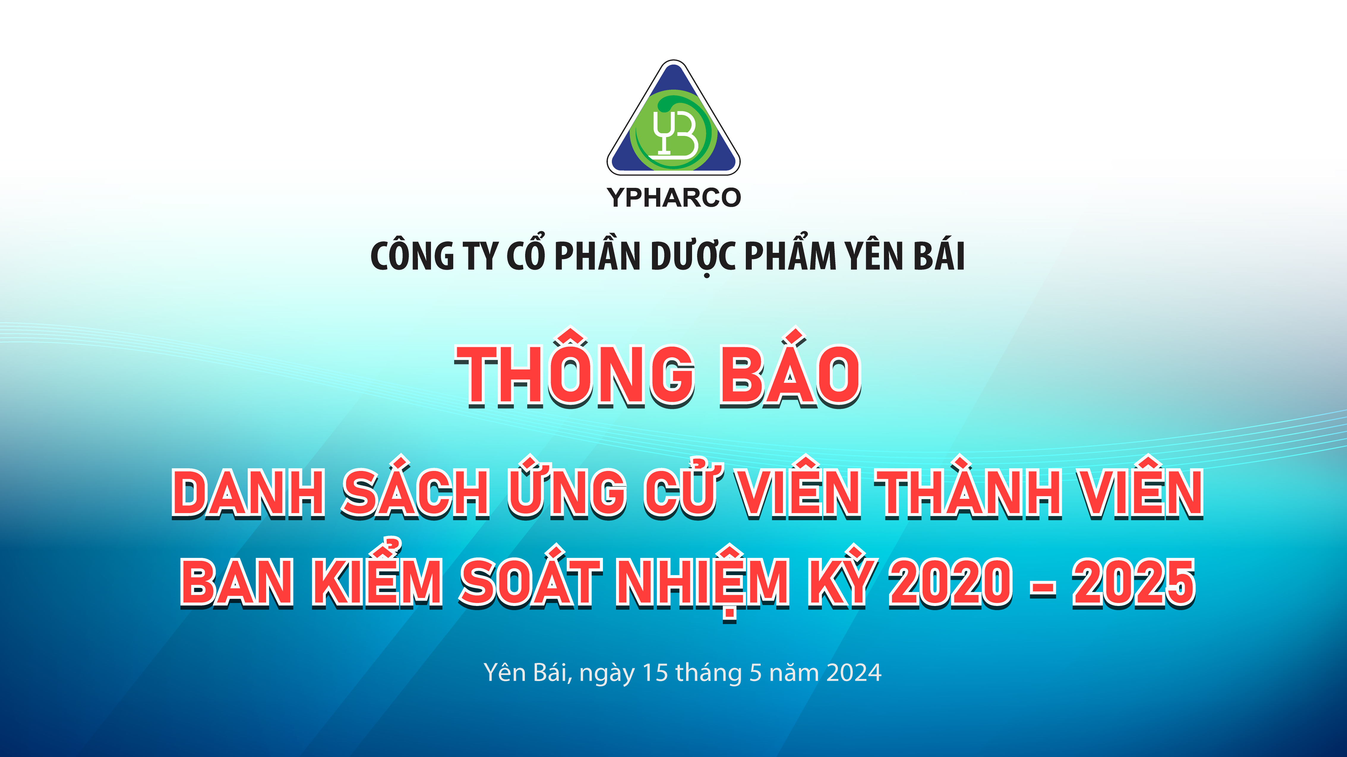 Danh sách ứng cử viên thành viên ban kiểm soát nhiệm kỳ 2020-2025